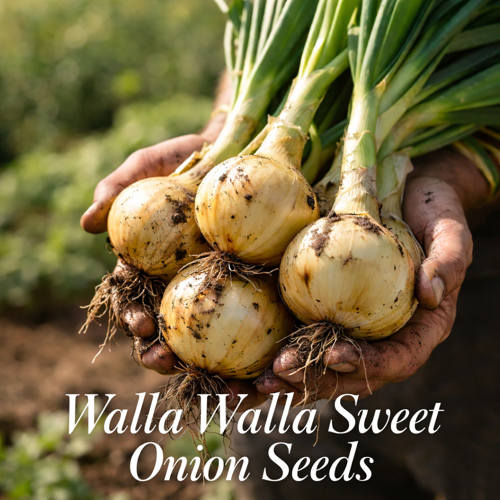 Walla Walla Sweet Onion Seeds – Heirloom Sweet Onions – Large Yellow 100 seeds