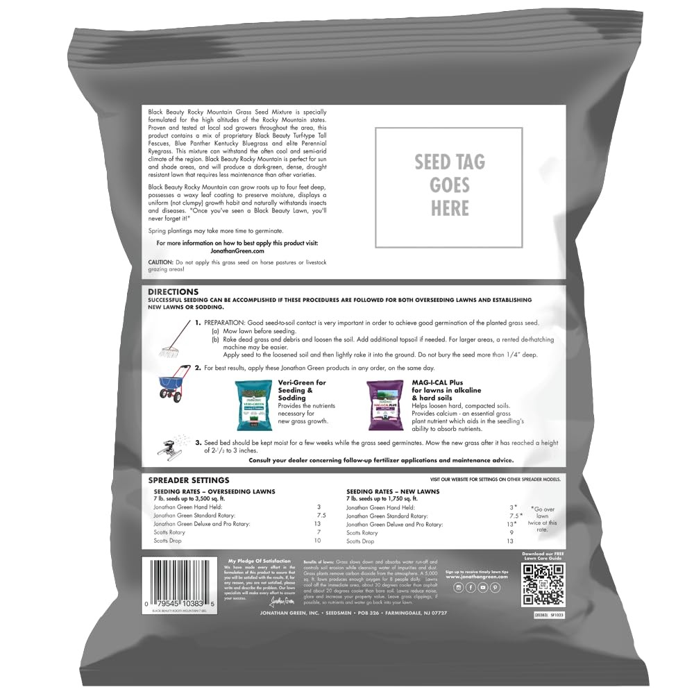 10383 Black Beauty Rocky Mountain Colorado Grass Seed Mixture Made for Colora…