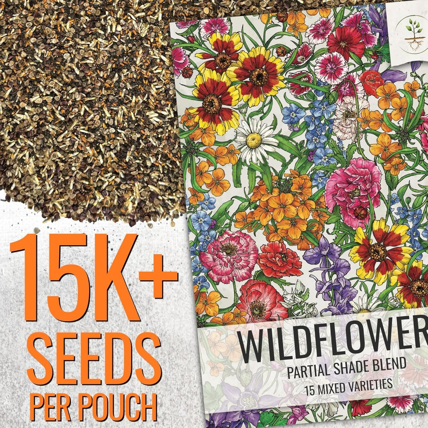 Partial Shade Wildflower Seed Mix for Planting | 1 Ounce 14+ Varieties Open P…