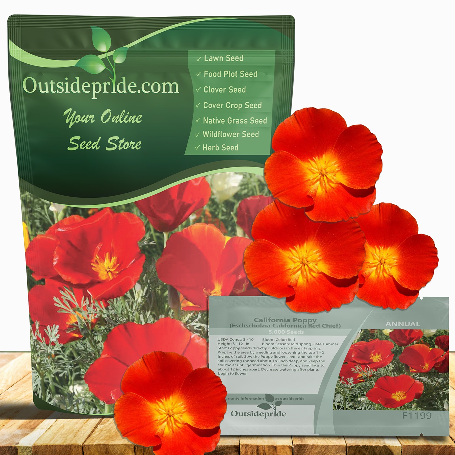 5000 Seeds Red California Poppy Flower Seed For Planting | Seeds For Xeriscaping