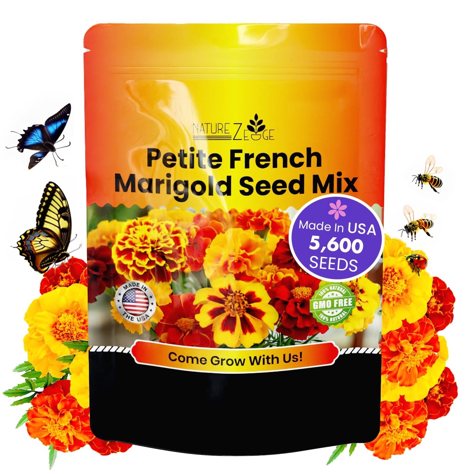 5600+ Marigold Seeds Mix for Planting Outdoors – Dainty, Petite & Sparky Varieti