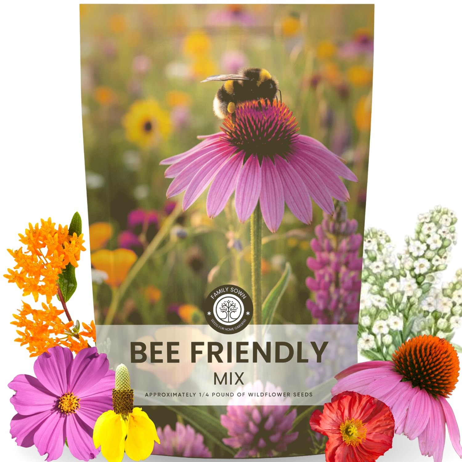 Bee Friendly Mix – 31,000 Seeds for Planting – 2026 Season – 4 Ounce Pouch
