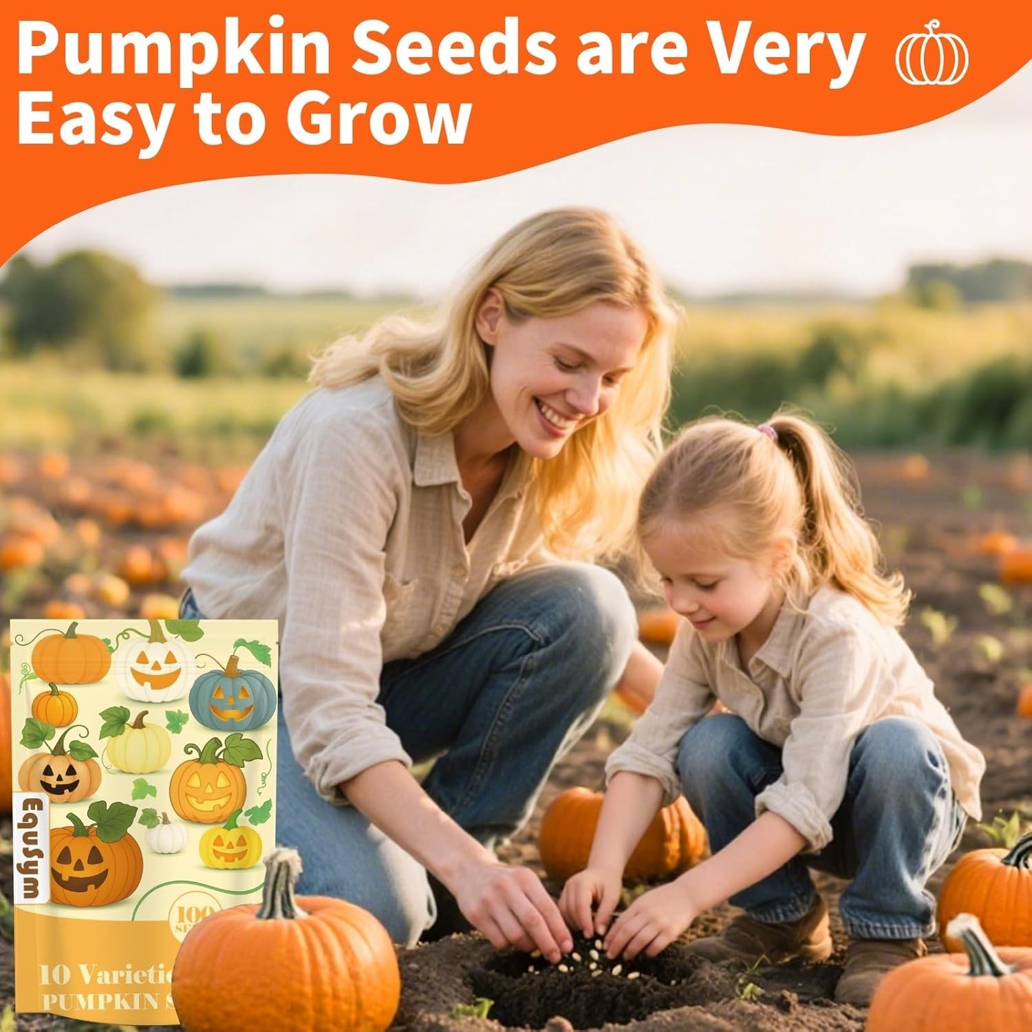 Pumpkin Seeds 10 Variety Mix 100 Heirloom Non GMO Home Grown Planting Vegetable