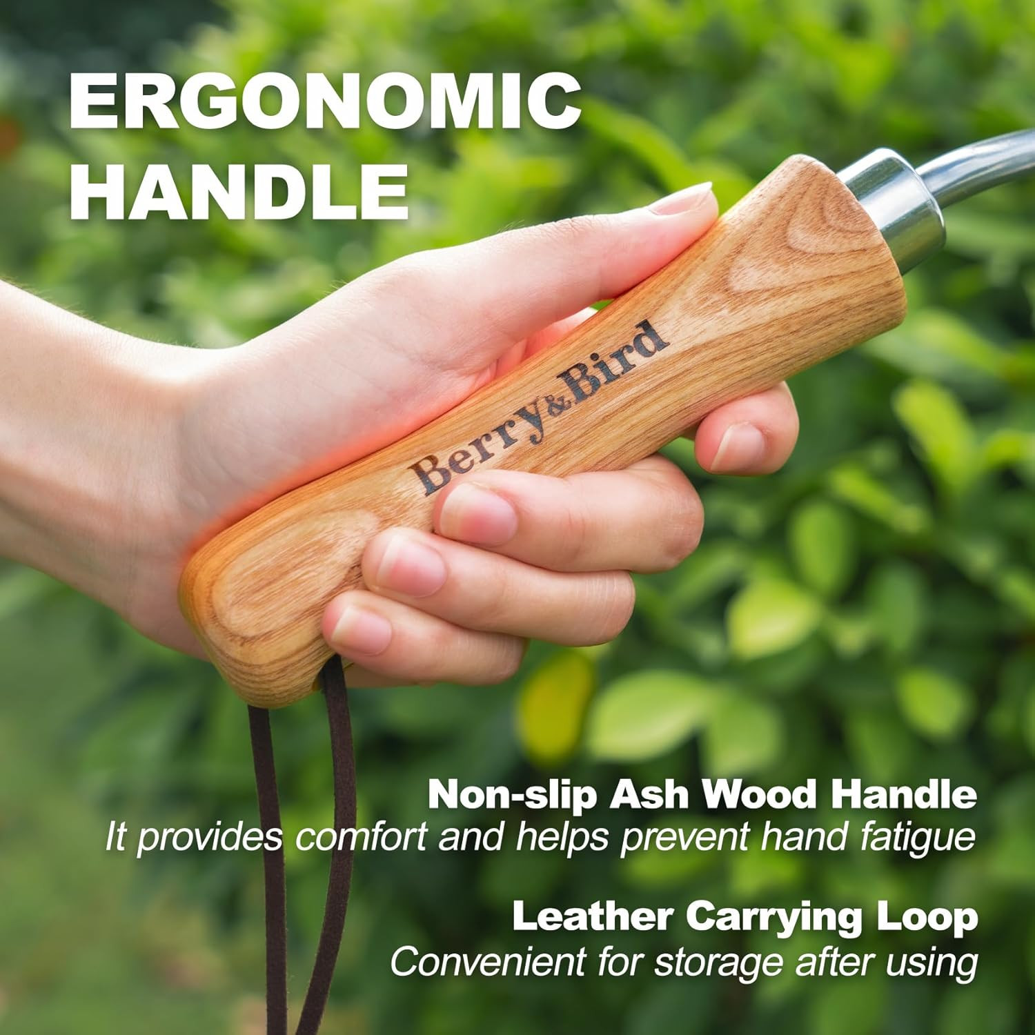 Seeding Widger,Stainless Steel Seed Dibber Tool with Measuring Scale,Wooden Hand