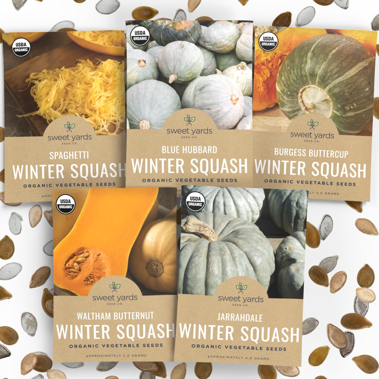 Organic Winter Squash Variety Pack 5 Individual Packs 2026 Season Butternu…