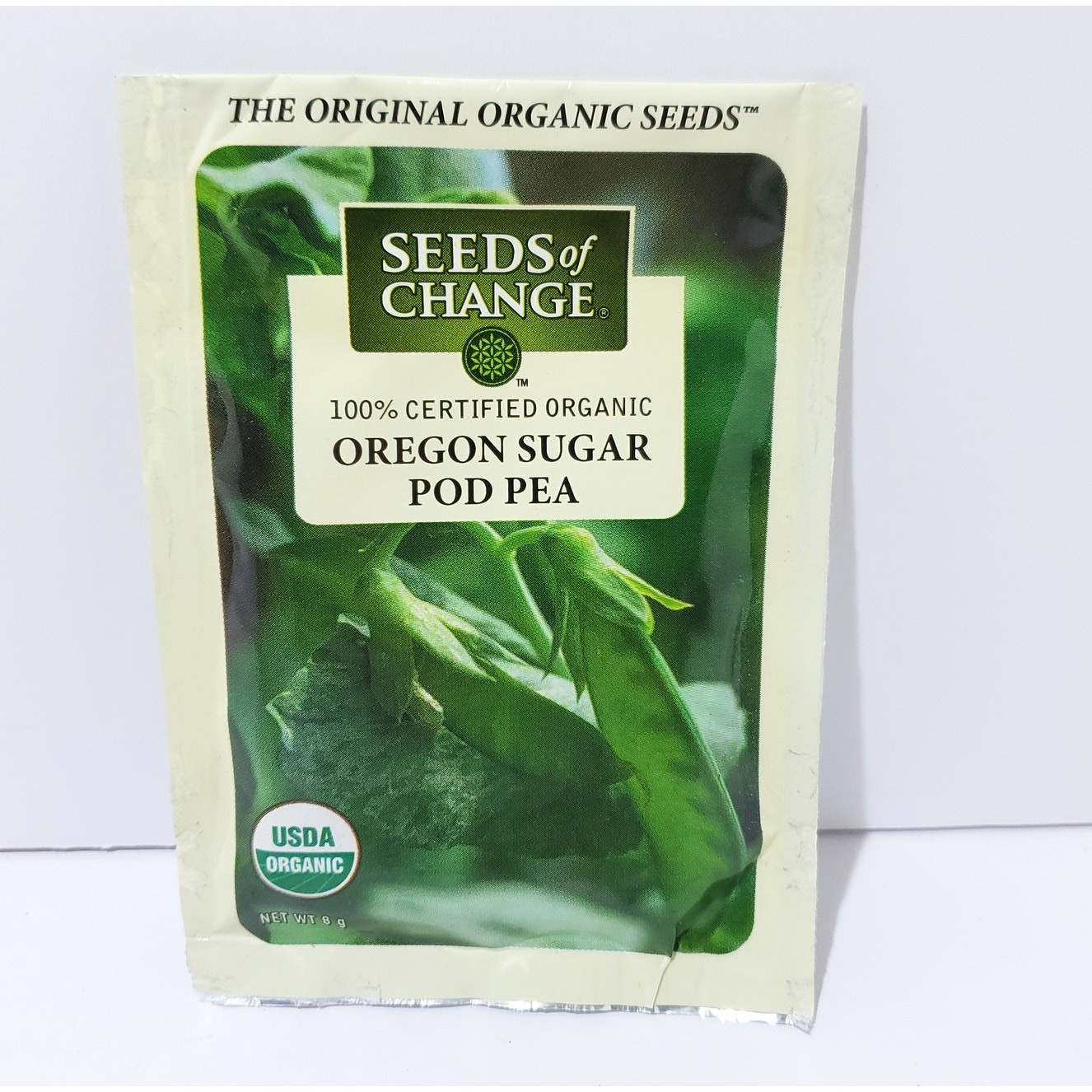 Seeds of Change Organic (2025) – 1pk 8g Oregon Sugar Pod Pea Garden Seed