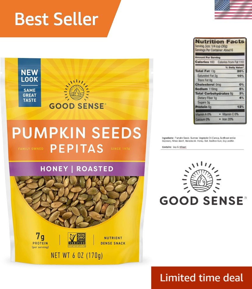 6 Oz Honey Roasted Shelled Pumpkin Seeds – Perfect Snack or Salad Topping