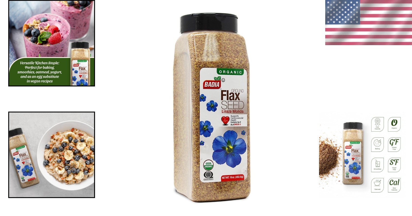 Resealable 16 oz Certified Organic Ground Flax Seed – Nutrient-Dense Superfood