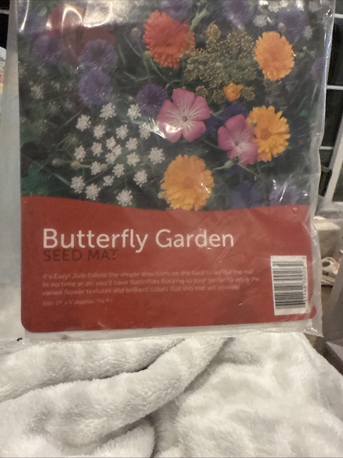 Pre Seeded Flower Garden Mat 17×5 Butterfly Attracting Colorful Seeds NEW