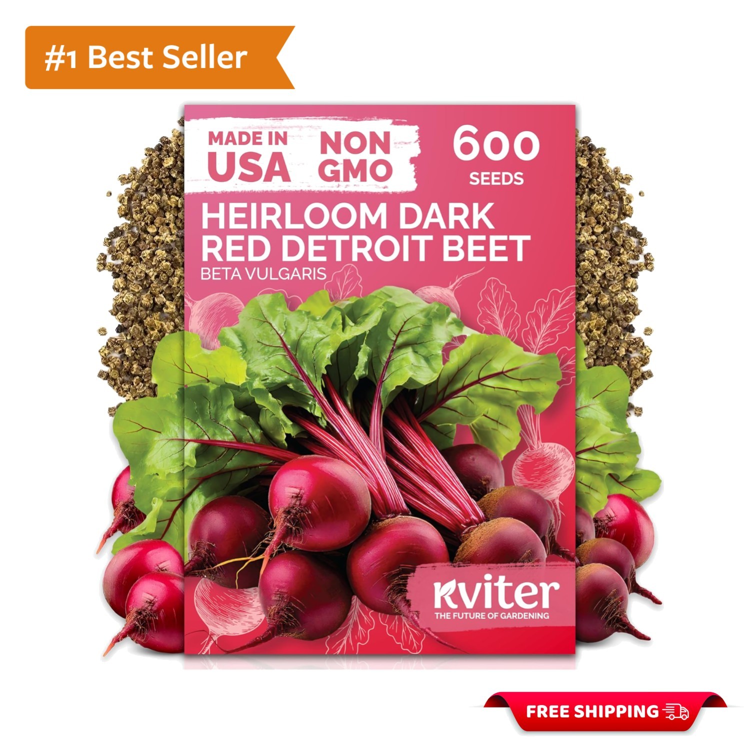 Heirloom Detroit Dark Red Beet Seeds – 600 Count for Reliable Outdoor Gardening