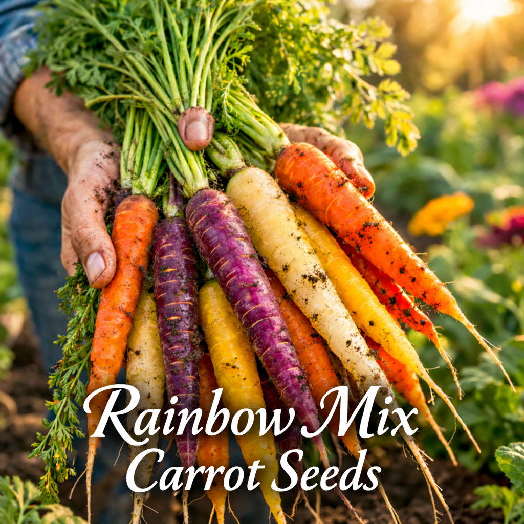 Rainbow Mix Carrot Seeds Colorful Heirloom Carrots 100 seeds