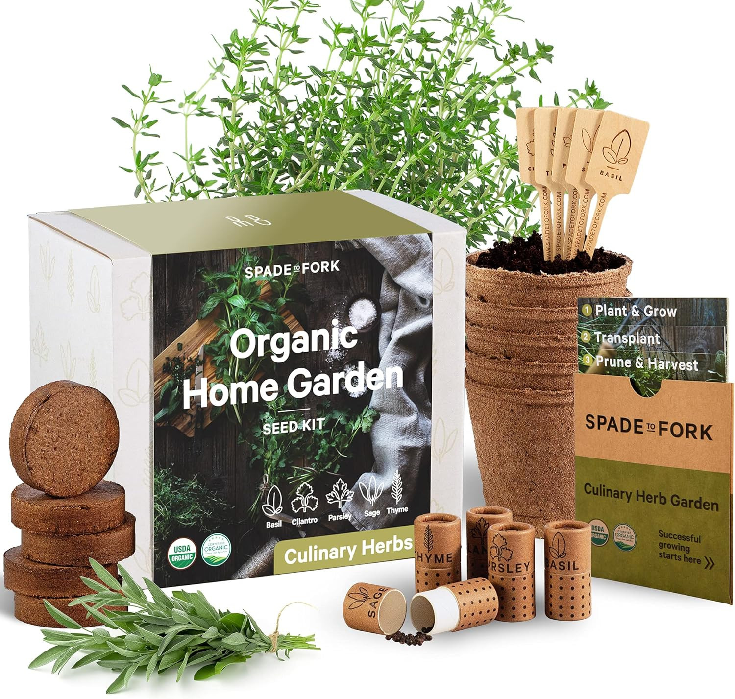Organic Herb Garden Kit Indoor – Certified Organic & Made in USA | Herb Plants f