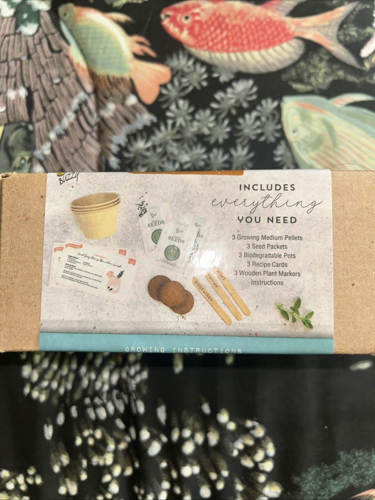 The Tipsy Gardener Botanical Bourbon Cocktail Grow Kit – Mint, Rosemary & Thyme