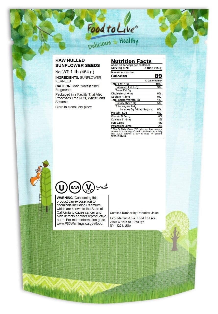 Gourmet Organic Sunflower Seeds 1 Pound – Non-GMO Verified, Kosher, Crunch