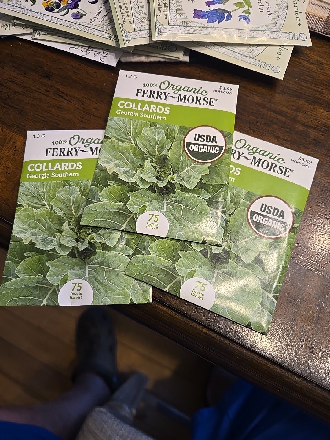 Ferry-Morse 2025 Seed Grorgia Southern Collards Organic 2.3g 3 Packs