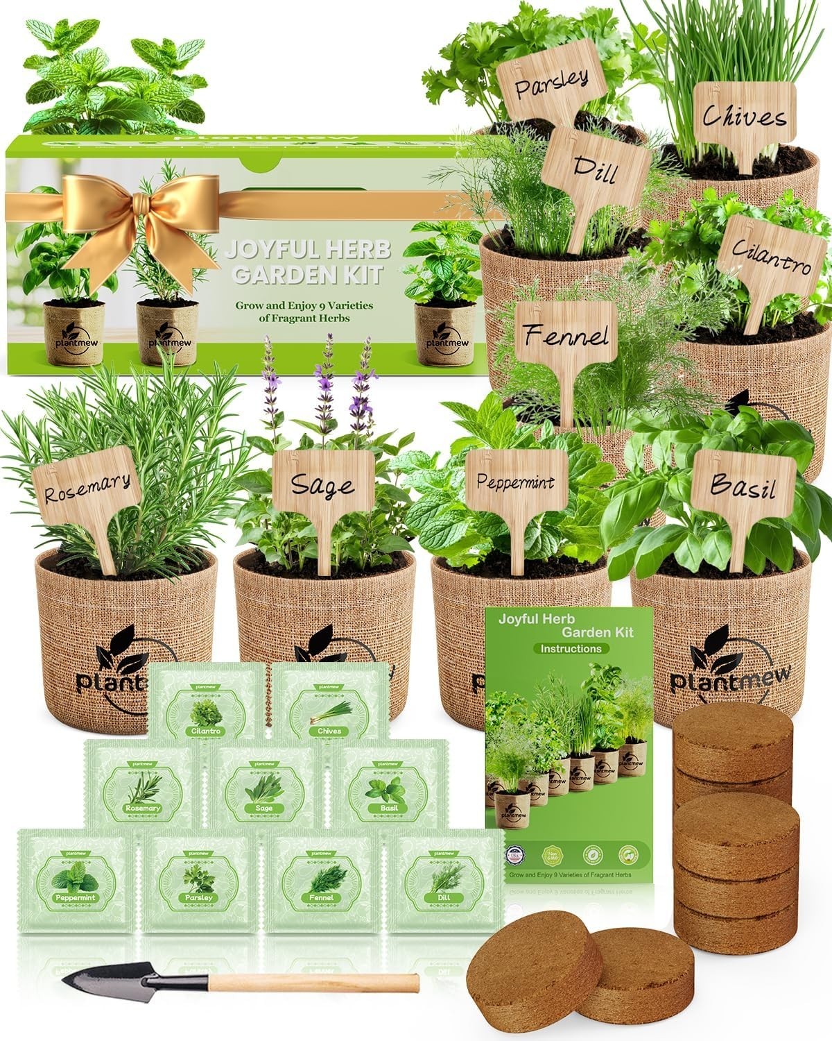 9 Herb Indoor Garden Kit – Unique Kitchen Gift for Women, Men, Mom, Friends -…