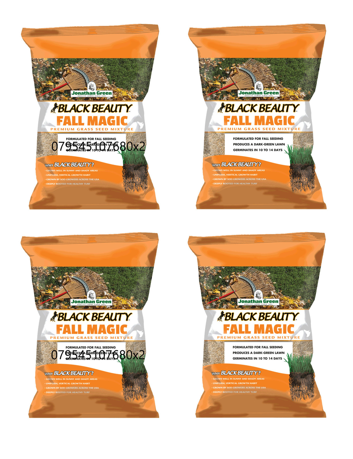 Jonathan Green Black Beauty Fall Magic Grass Seed, 7lb bag, 4 Pack
