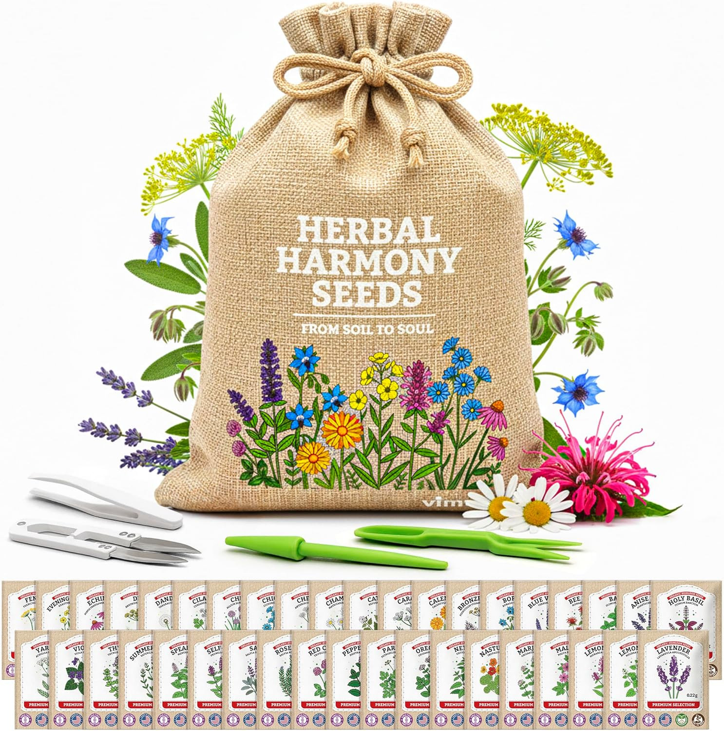 Medicinal Herb Seeds Variety Pack – 39 Heirloom Non-Gmo Apothecary Seed Kit, Her