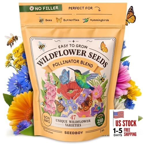 Wildflowers for Pollinators Seed Mix – Bulk Wildflower Seeds – 40,000+ 2 oz