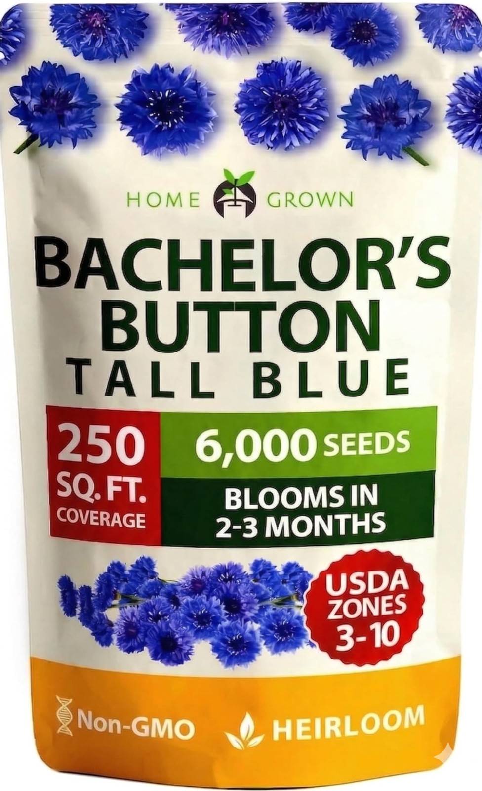 Bachelor Button Seeds Tall Blue 6000 Cornflower, Stunning Blue Blooms for Wi…