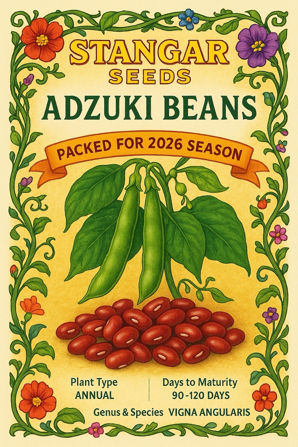 50+ Stangar Premium Adzuki Bean Seeds for Planting Heirloom Non GMO Seeds