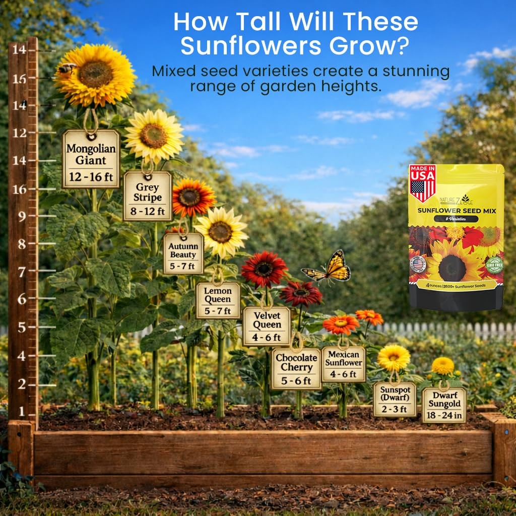2600+ Sunflower Seeds for Planting Bulk Variety Pack, Get More Sunflower Seed…