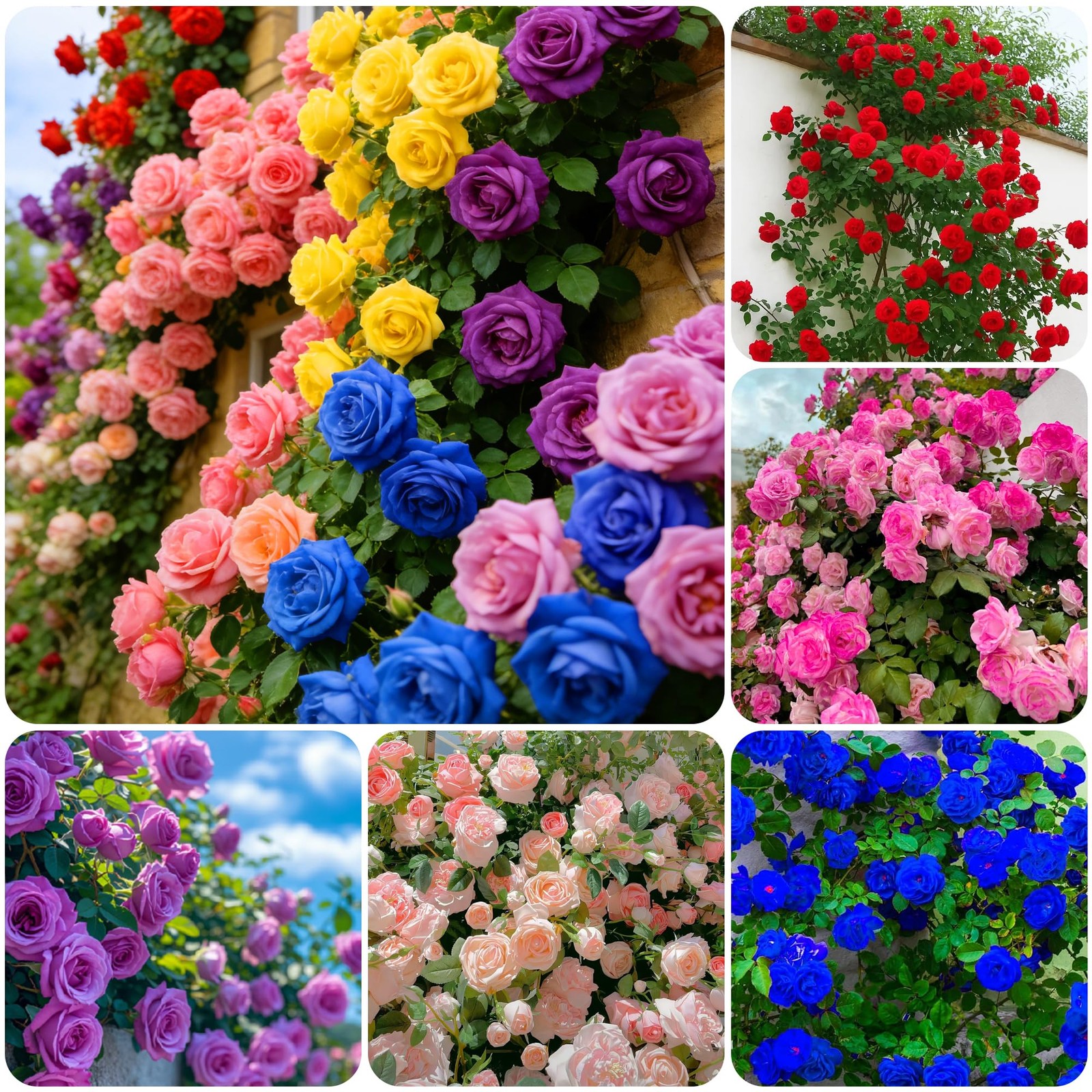 300+Climbing Rose Bush Seeds for Planting OutdoorsPerennial Flowering Plant f…