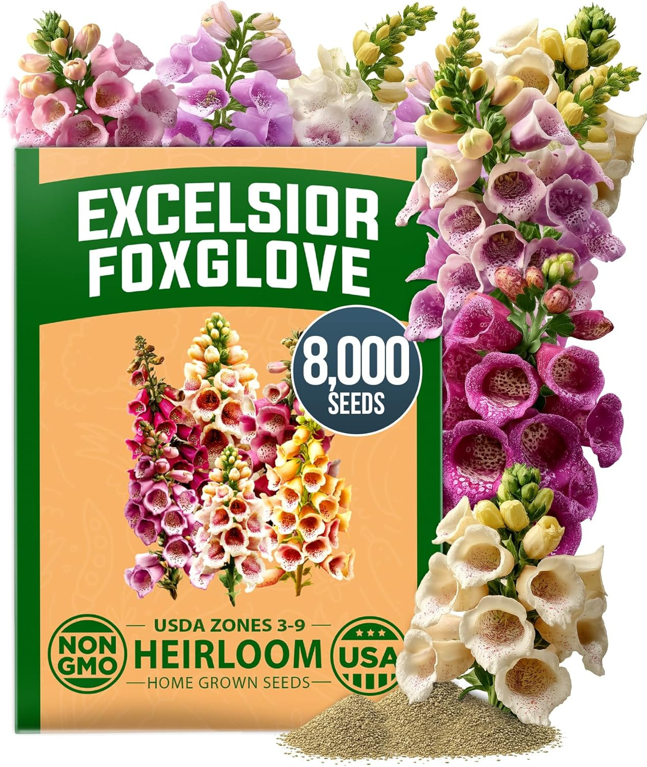 Foxglove Seeds Mix 8000 (0.8G) Excelsior 2026 Spring for Planting Flower Seeds –