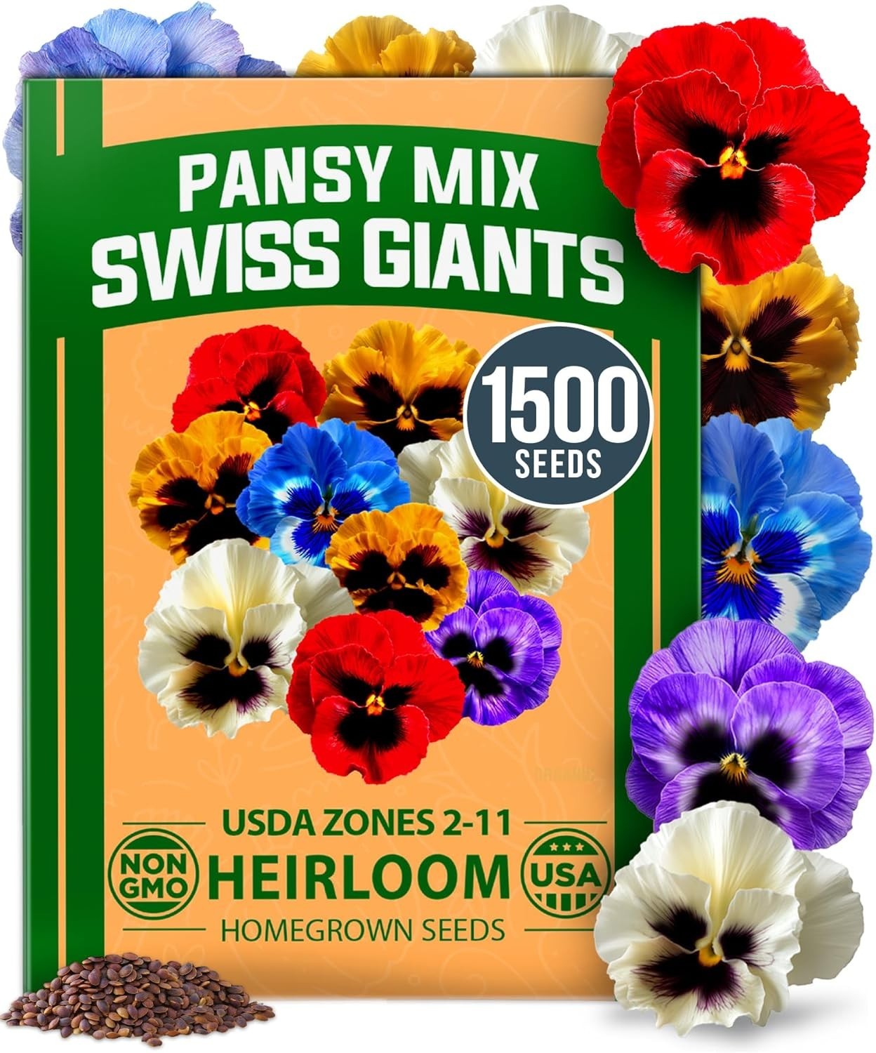 Grow 1,500 Pansy Seeds – Beginner-Friendly Edible Gardens for -Round Beauty