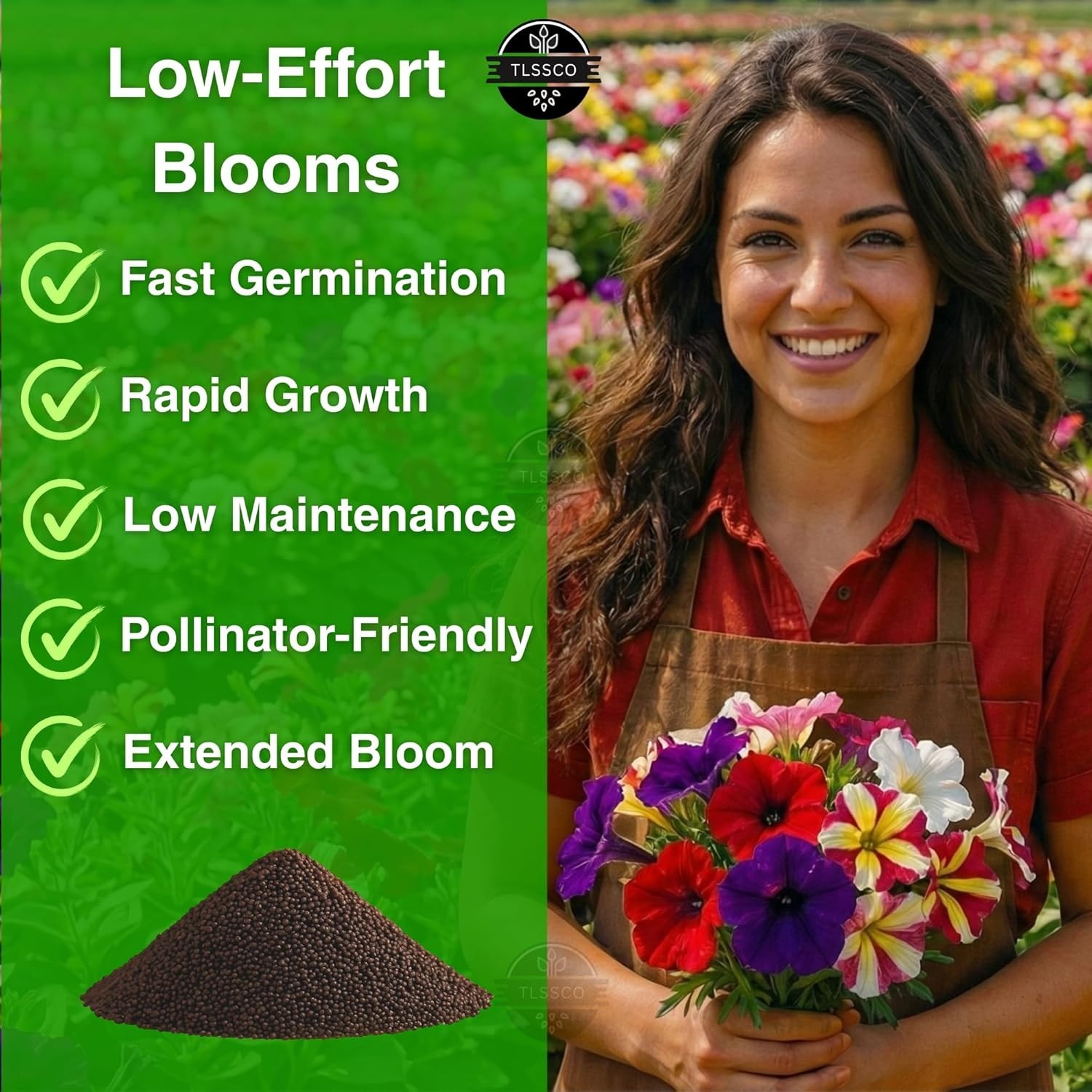 All-Season Petunia Seed Pack – 5500+ Non-GMO Mixed Colors for Pollinator Gardens