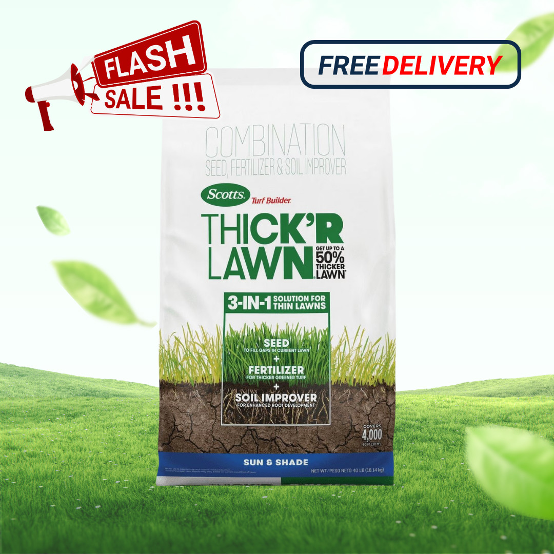 [FASH SALE] Scotts Turf Builder Thick’R Lawn Sun & Shade Grass Seed Mix 40 lb