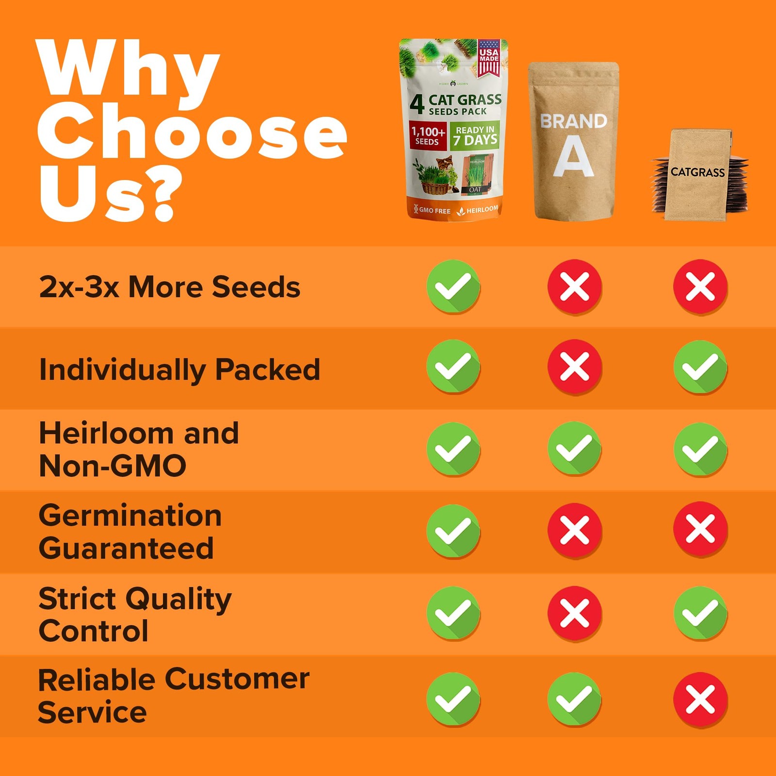 Cat Grass Seed Mix NonGMO Oat, Alfalfa, Rye & Wheat for Indoor Cats