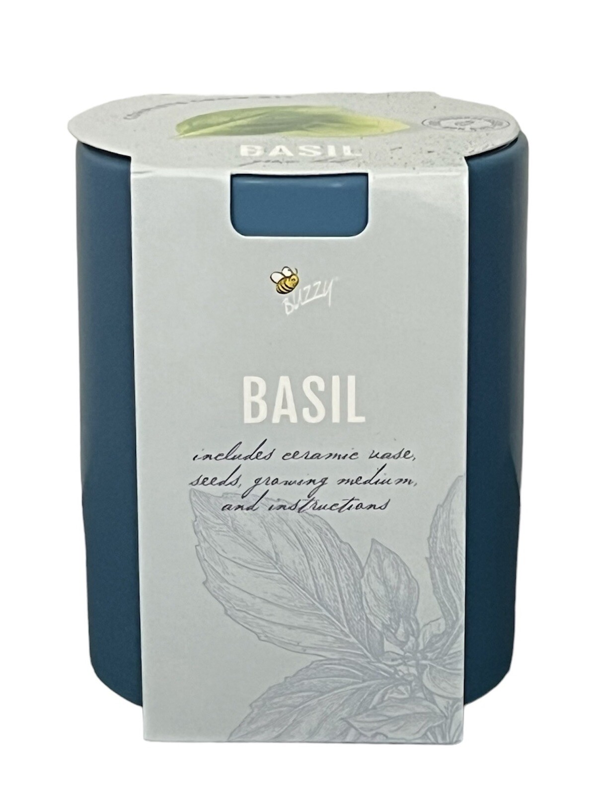 Basil Grow Kit Complete Grow Kit for Sweet Basil includes Ceramic Vase