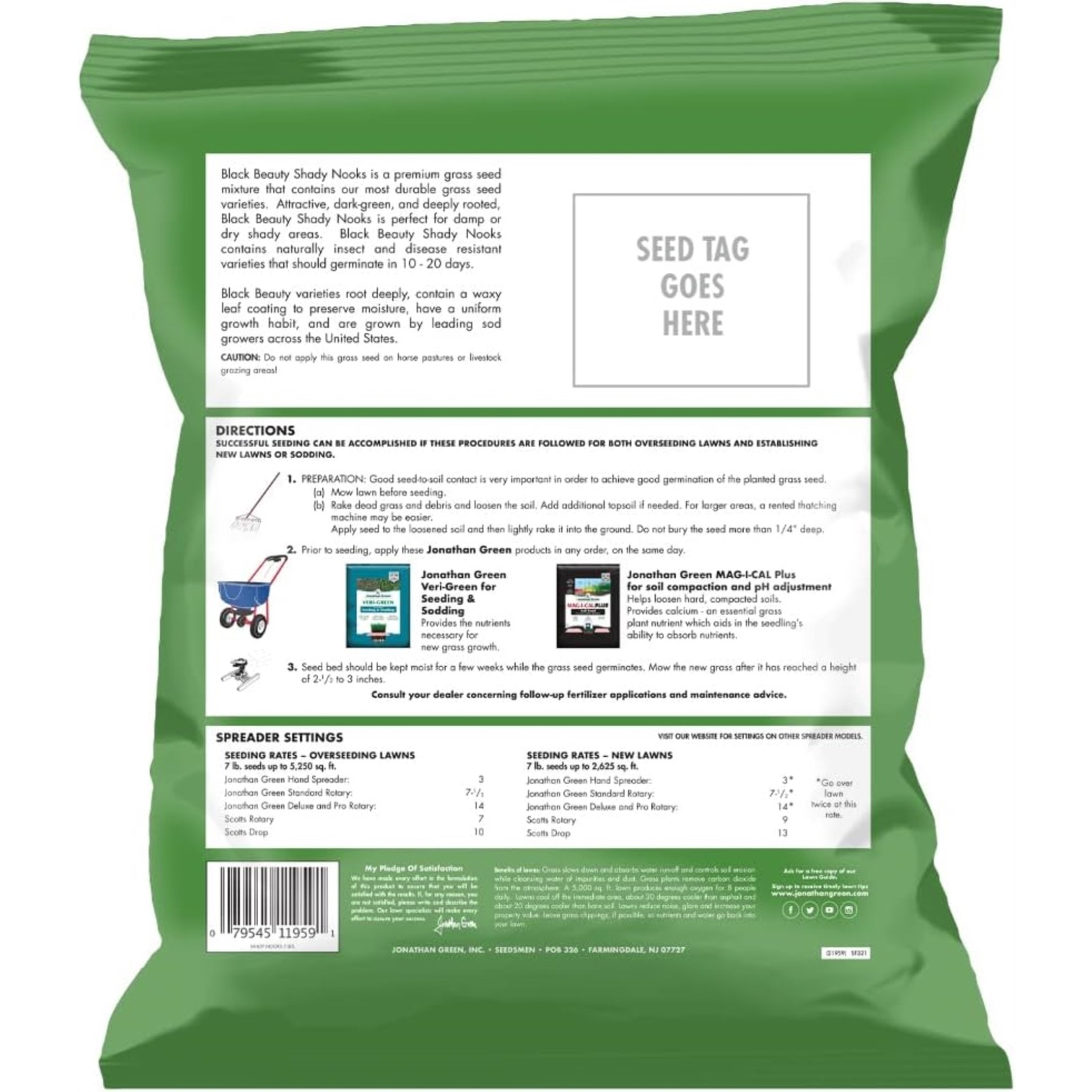 Jonathan Green Black Beauty Shady Nooks Premium Grass Seed, 7lbs