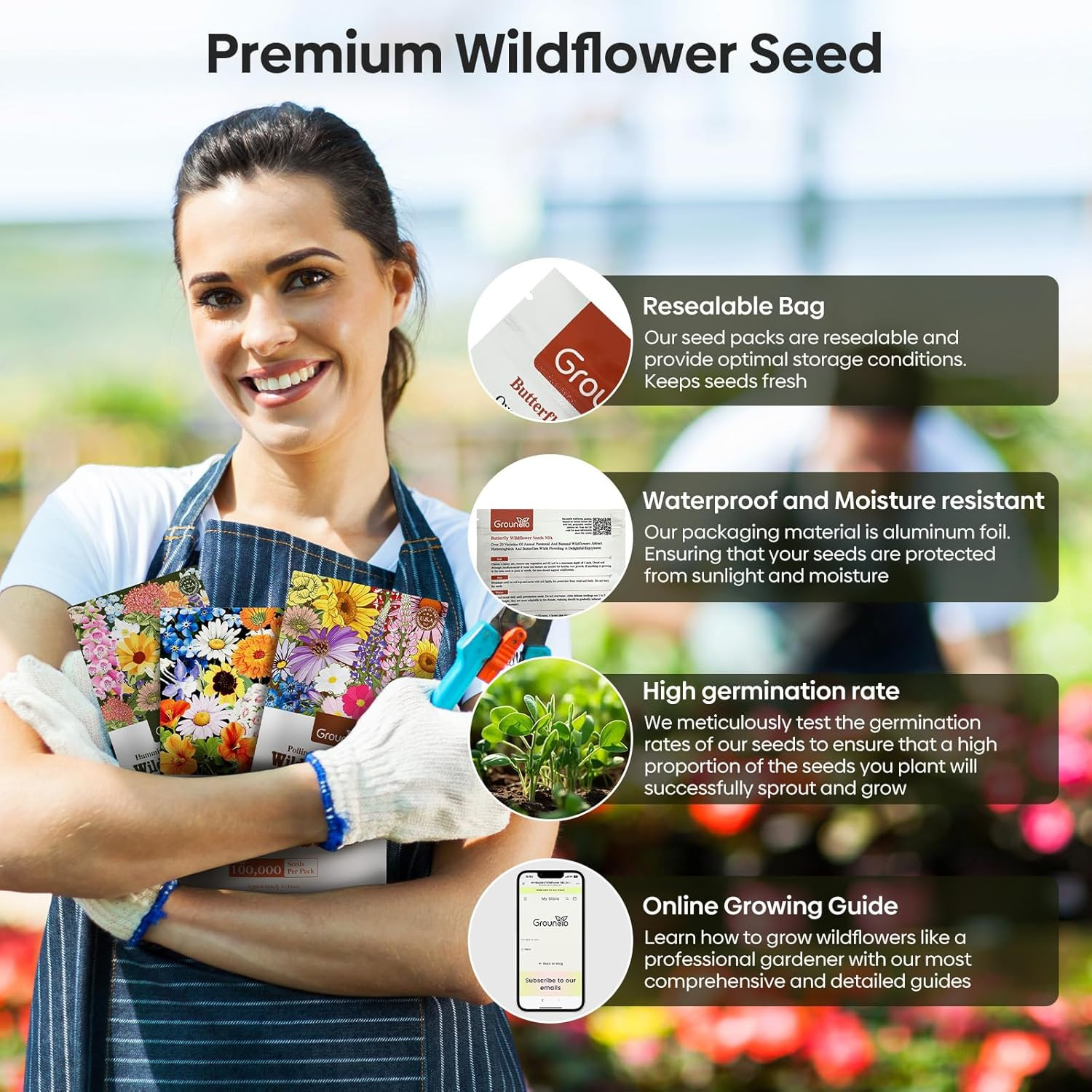 All Perennial Wildflower Seeds Bulk 1/4 Lb 100000+ Seeds 26 Variety Mix with