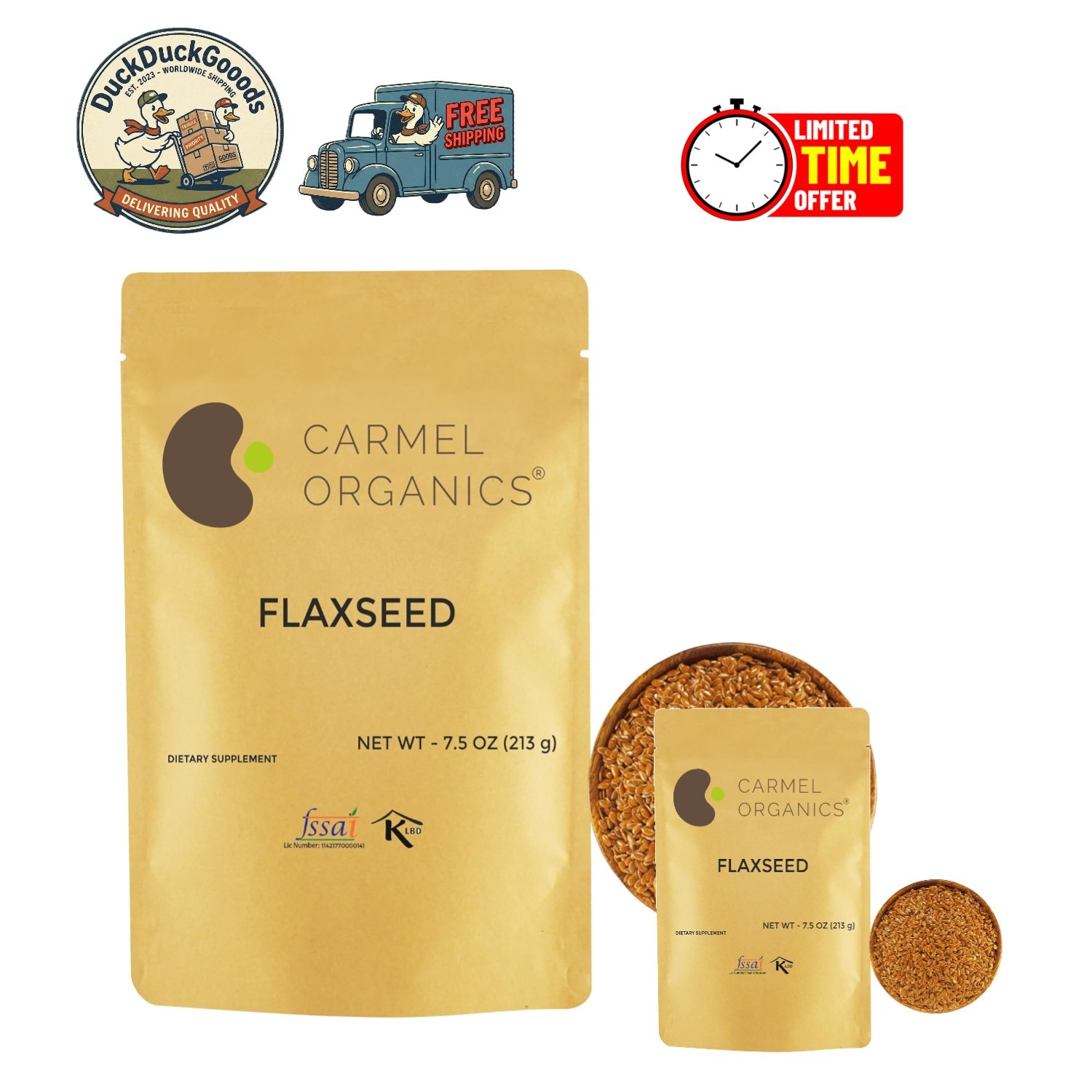 Natural Flax Seeds Whole 7.5 Oz – Nutrient-Rich Superfood for Healthy Recipes