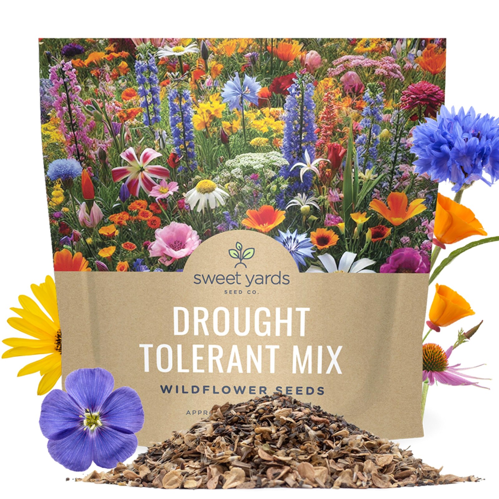 Drought Tolerant Wildflowers Mix – Extra Large Packet – Over 7,500 Open Polli…