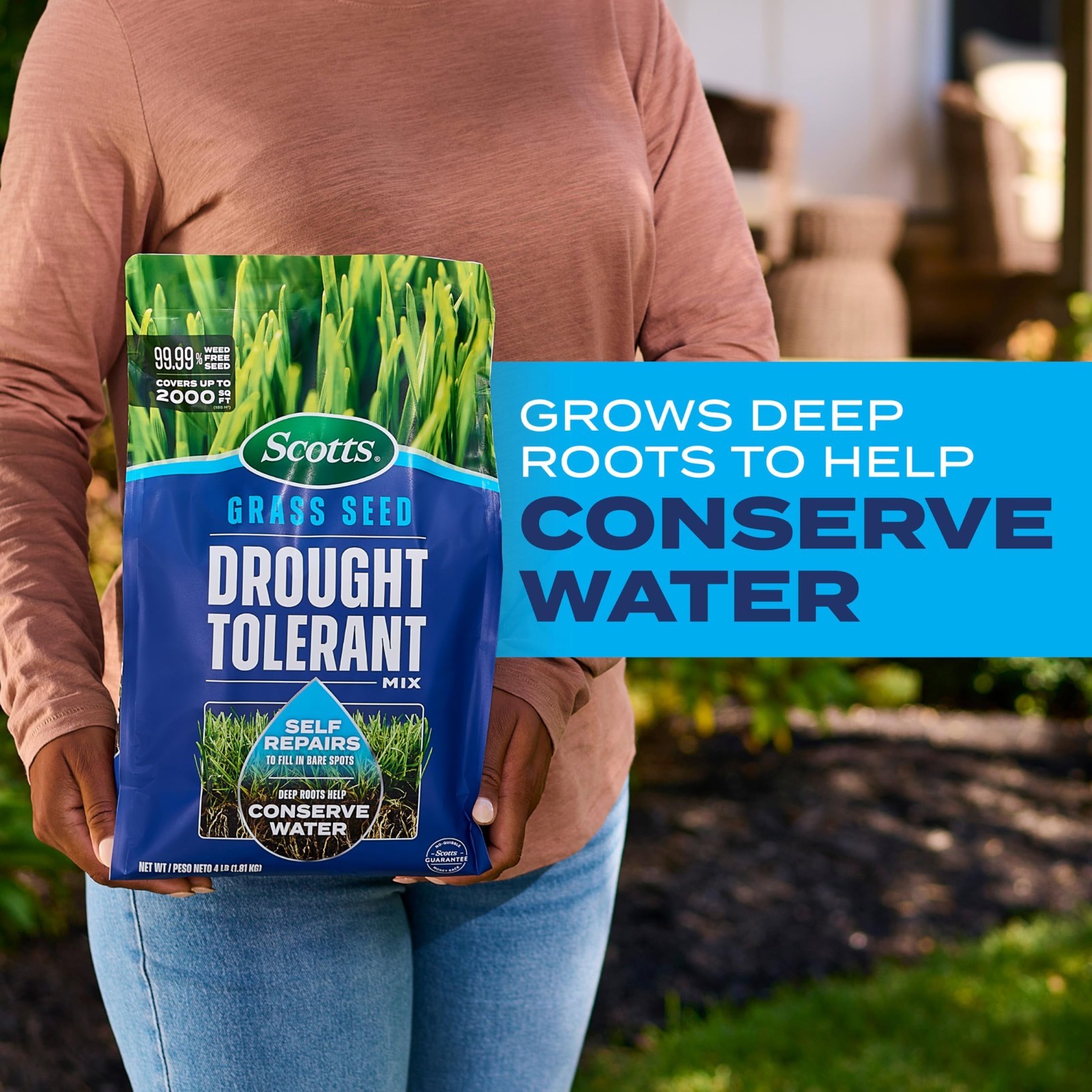 Drought Tolerant Grass Seed Mix – Kentucky Bluegrass & Tall Fescue, 4 lb, Covers