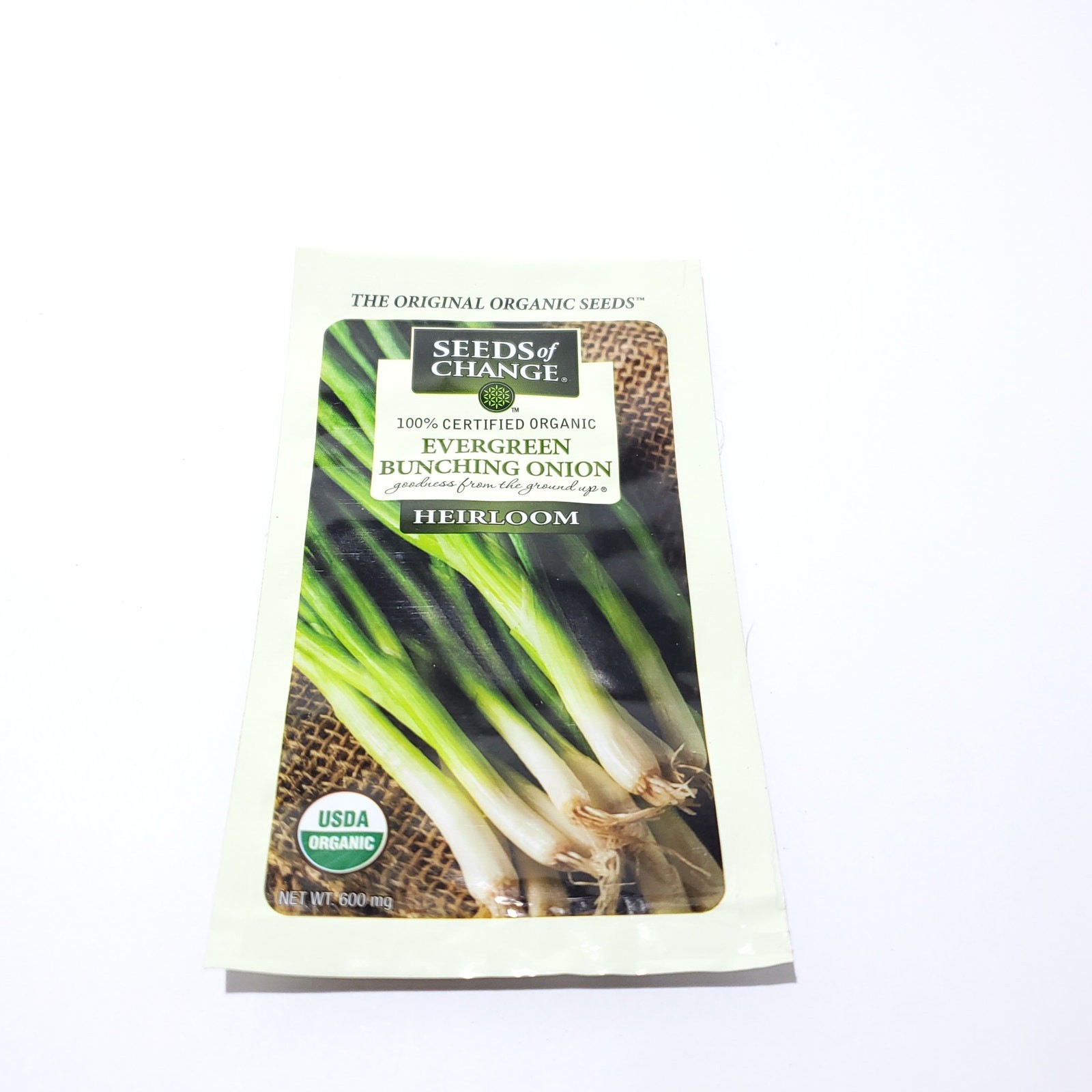 Seeds of Change Organic (2025) – 1 pk 600mg Evergreen Bunching Onions Garden