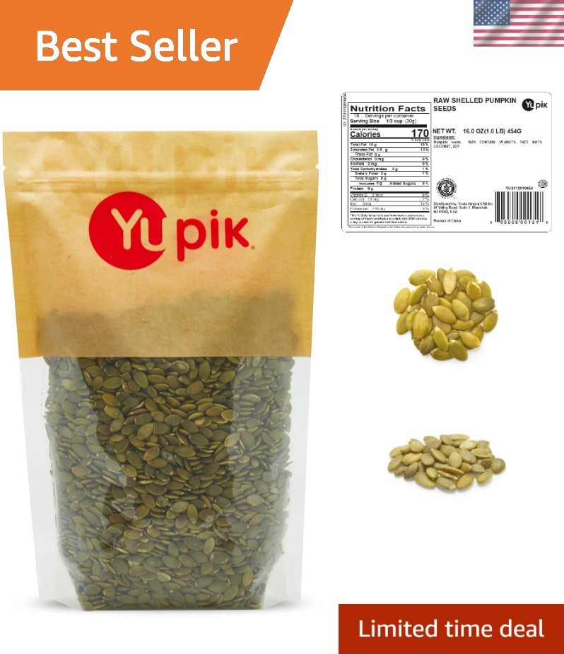 Raw Shelled Pumpkin Seeds – 1 lb Nutty Pepitas, Gluten-Free, Protein Packed