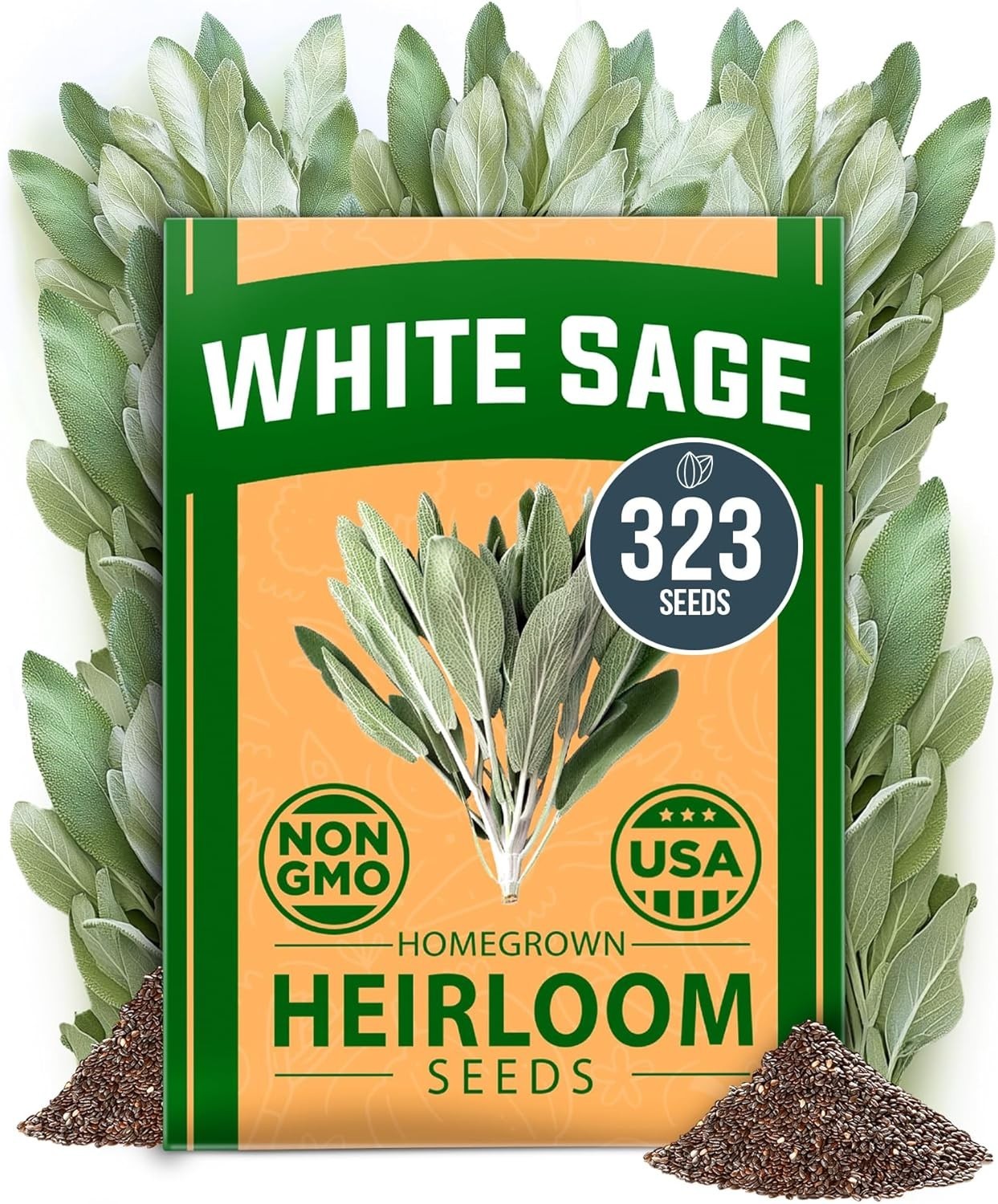 323 Heirloom White Sage Seeds – Grow Aromatic Salvia Apiana Indoors or Outdoors