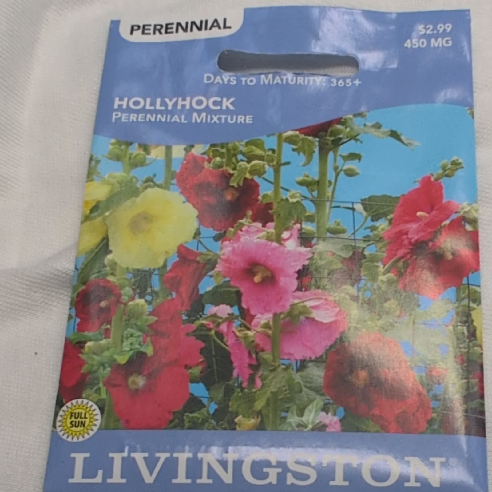 Livingston Hollyhock Perennial Multicolor Full Sun Flower Seeds Alcea Y3150