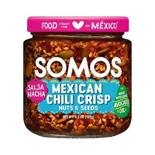 Salsa Macha Mexican Chili Crisp With Nuts And Seeds 6.5 Oz (Case Of 6) By Somos