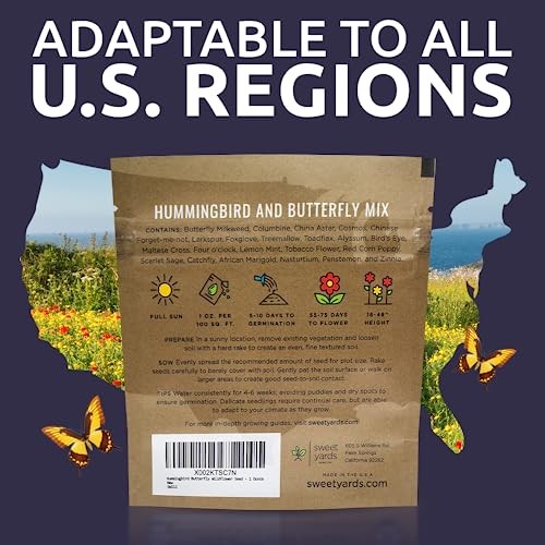 Wildflower Seeds Butterfly and Humming Bird Mix – Large Packet 7,500+ 1 Ounce