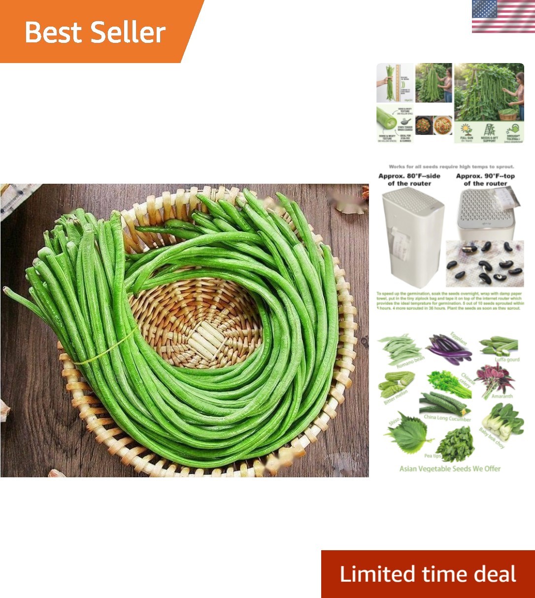 Bean Seeds for Planting Vegetables and Fruits.Pole Beans,Bush Beans,Romano Be…
