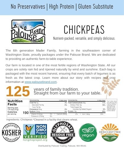 Certified Glyphosate Residue Free Chickpeas | Non-GMO Garbanzo Beans 18 lbs | US