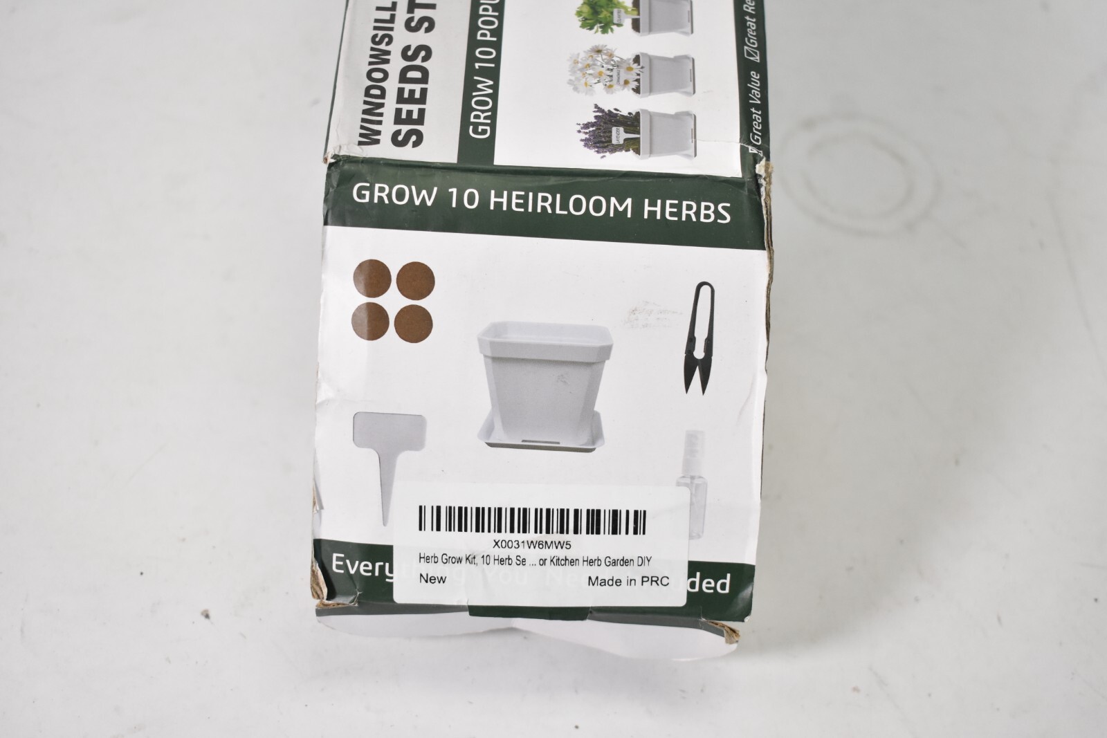 Meekear Herb Grow Fight Windowsill Seeds Starter Set 10 Pack White Pots Soil