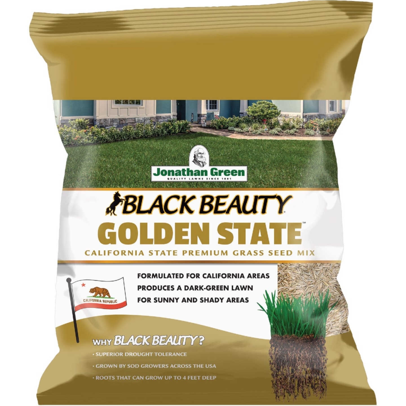 Jonathan Green Black Beauty Golden State California Grass Seed, 3lb
