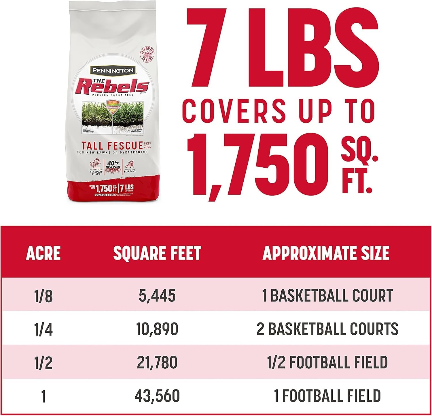 The Rebels Tall Fescue Seeds – Coverage for 10,000 sq ft Lawn Transformation
