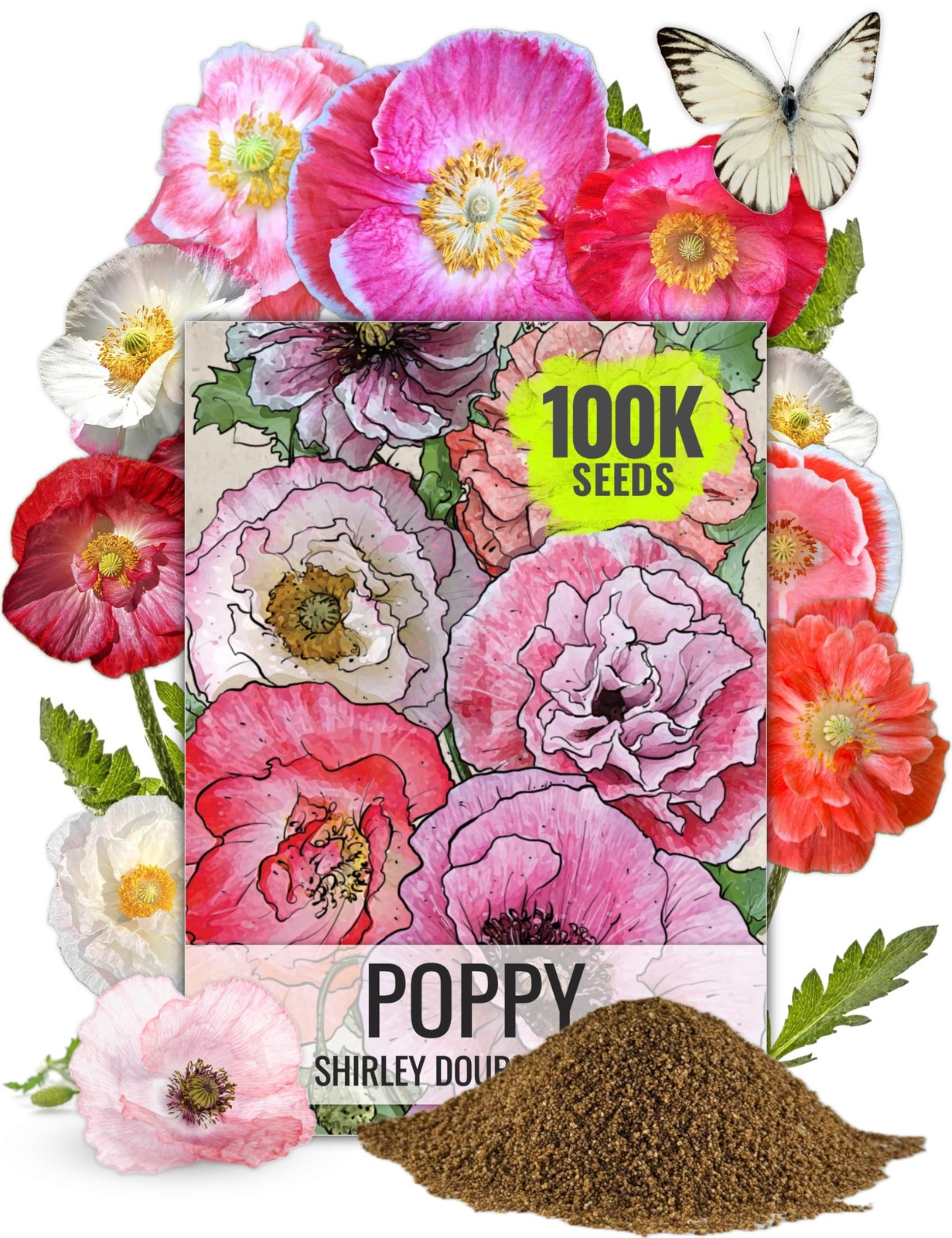 Needs Shirley Mixed Poppy Seeds for Planting Double Mixture | 100,000+ Heirlo…